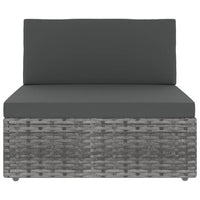 Thumbnail for Modulares 3-Sitzer-Sofa Poly Rattan Grau