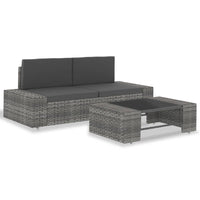 Thumbnail for 3-tlg. Garten-Lounge-Set Poly Rattan Grau