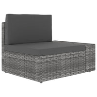 Thumbnail for 3-tlg. Garten-Lounge-Set Poly Rattan Grau