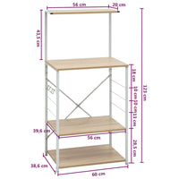 Thumbnail for Mikrowellenregal Weiß Eiche-Optik 60x39,6x123 cm Holzwerkstoff