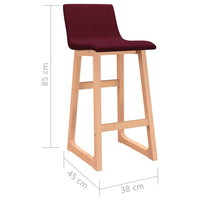 Thumbnail for Barhocker 2 Stk. Weinrot Stoff