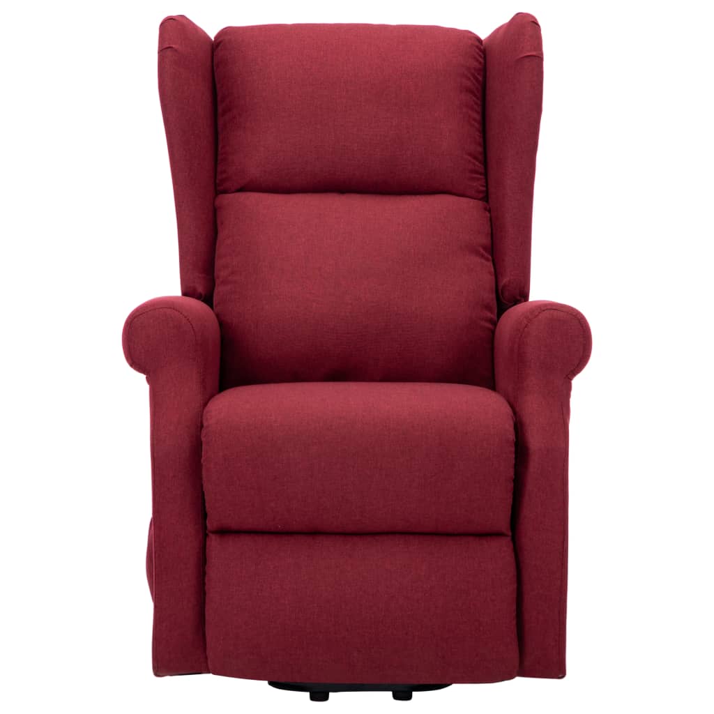 Massagesessel mit Aufstehhilfe Weinrot Stoff
