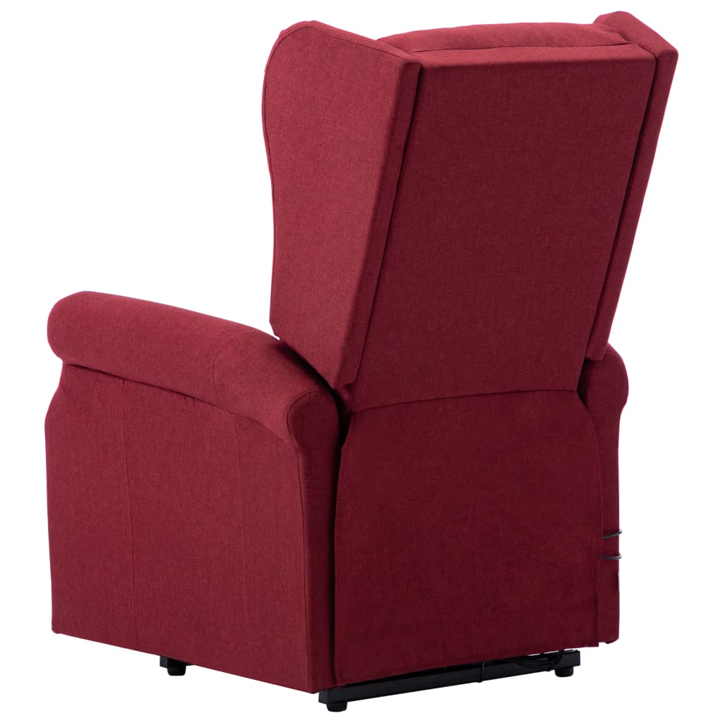 Massagesessel mit Aufstehhilfe Weinrot Stoff
