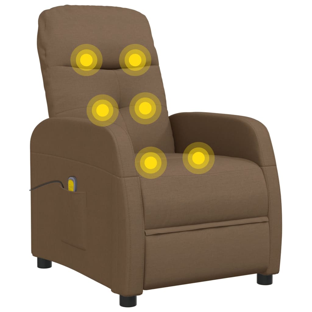 Massagesessel Braun Stoff
