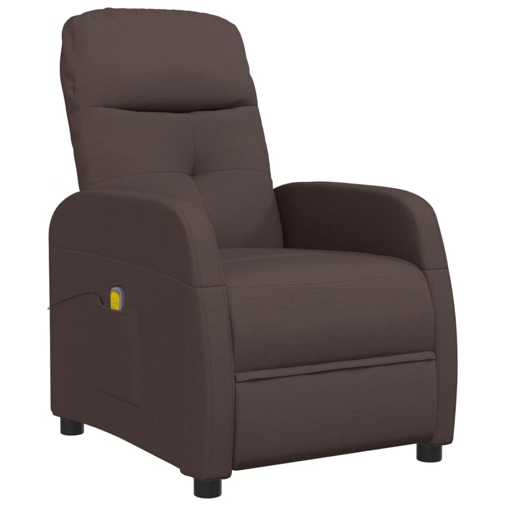 Massagesessel Dunkelbraun Stoff