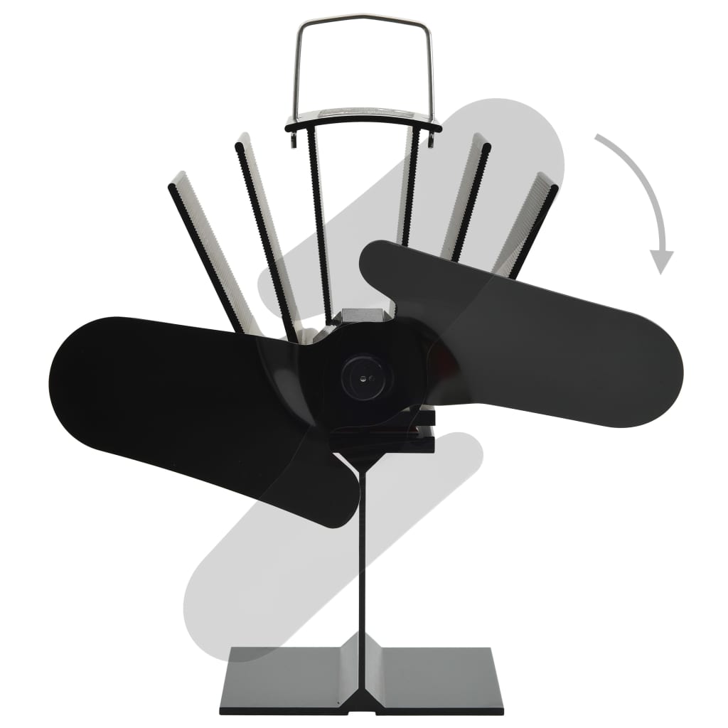 Wärmebetriebener Kaminventilator 2 Blätter Schwarz