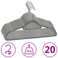 Thumbnail for 20 Stk. Kleiderbügel-Set Anti-Rutsch Grau Samt