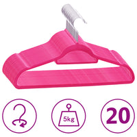 Thumbnail for 20 Stk. Kleiderbügel-Set Anti-Rutsch Rosa Samt