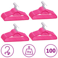 Thumbnail for 100 Stk. Kleiderbügel-Set Anti-Rutsch Rosa Samt