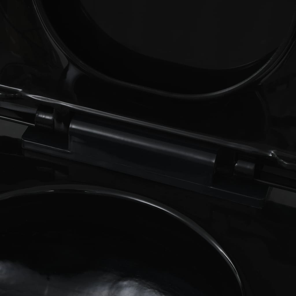 Hänge-Toilette mit Unterputzspülkasten Keramik Schwarz