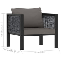 Thumbnail for Sofa-Element mit Kissen Poly Rattan Anthrazit