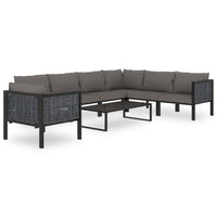 Thumbnail for Sofa-Element mit Kissen Poly Rattan Anthrazit
