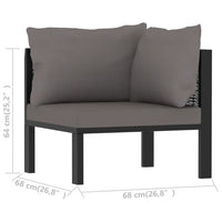 Thumbnail for Sofa-Eckelement mit Linker Armlehne Poly Rattan Anthrazit