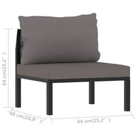 Thumbnail for Sofa-Mittelelement mit Kissen Poly Rattan Anthrazit