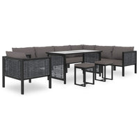 Thumbnail for Sofa-Mittelelement mit Kissen Poly Rattan Anthrazit