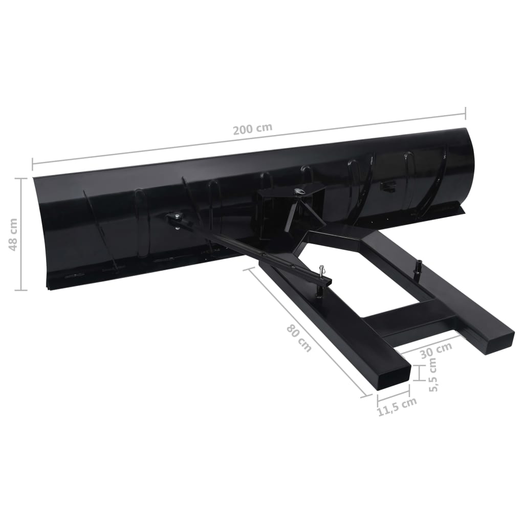 Schneepflug für Gabelstapler 200x48 cm Schwarz