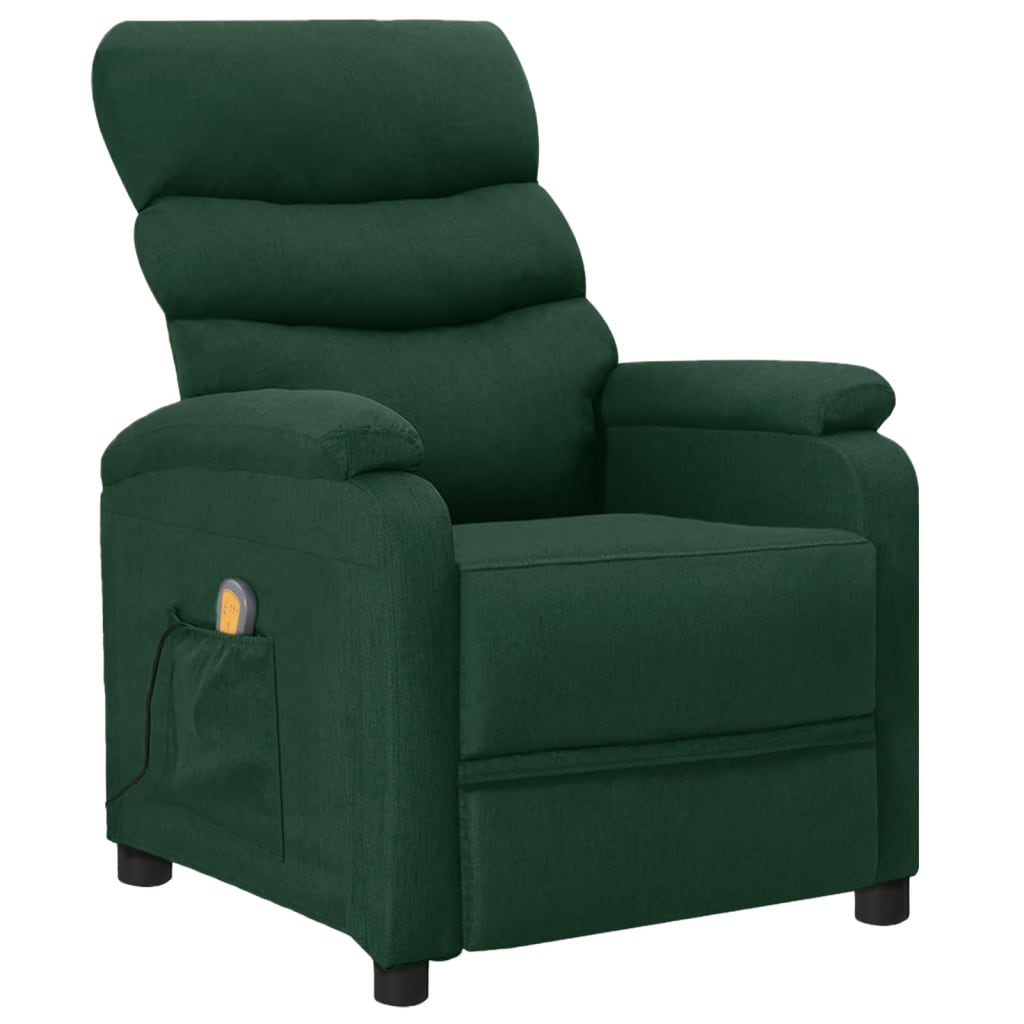 Massagesessel Dunkelgrün Stoff