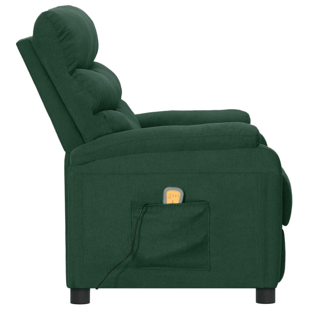 Massagesessel Dunkelgrün Stoff