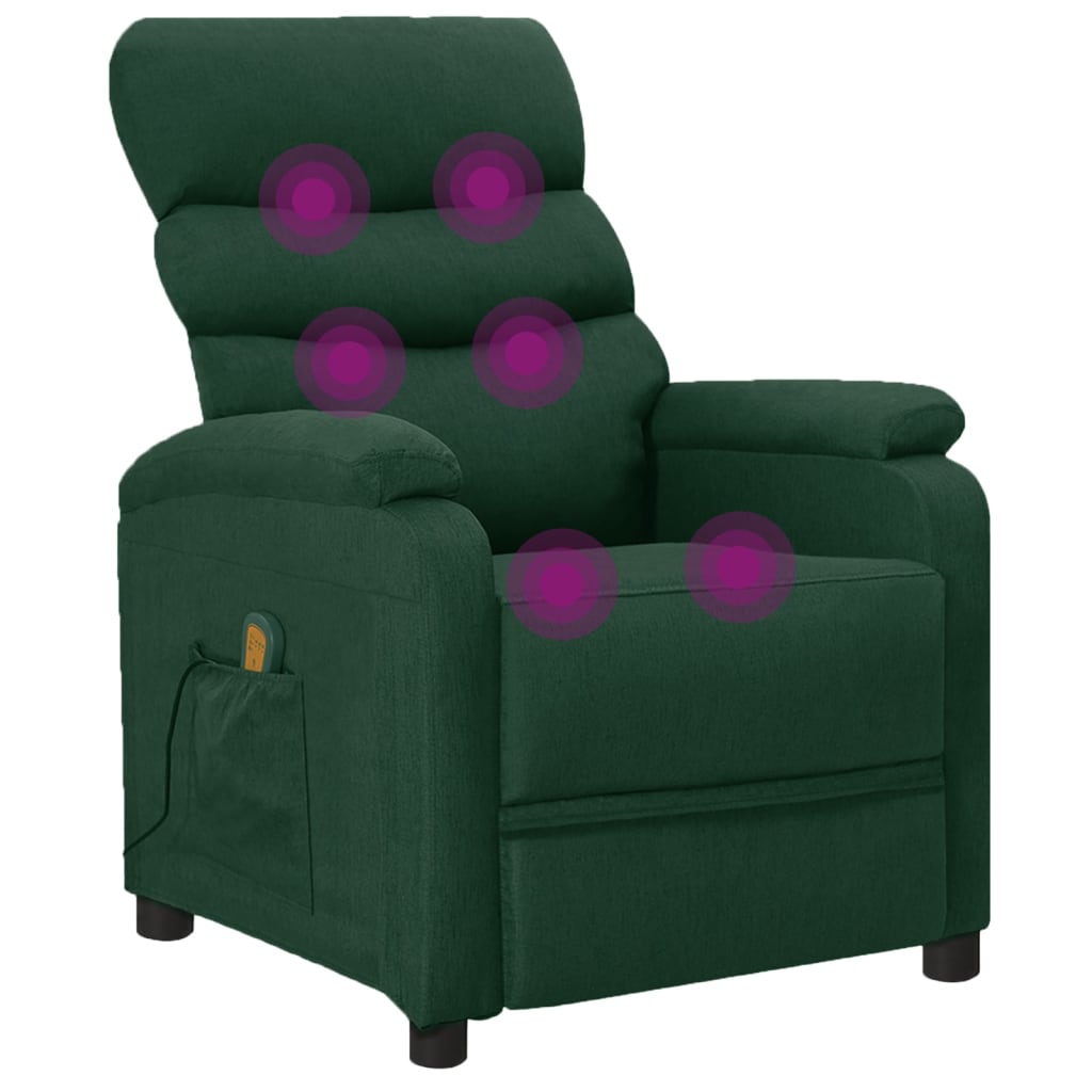 Massagesessel Dunkelgrün Stoff