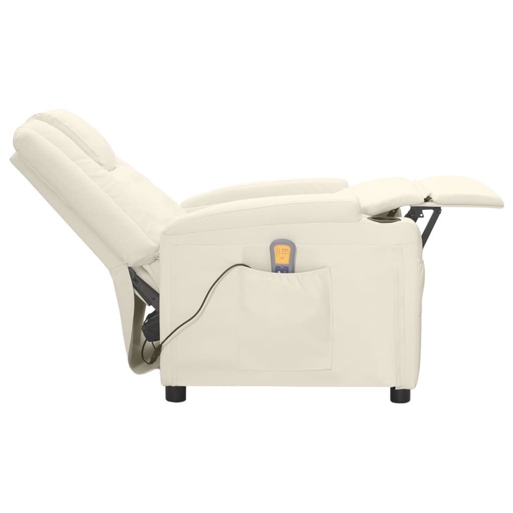 Massagesessel Cremeweiß Kunstleder