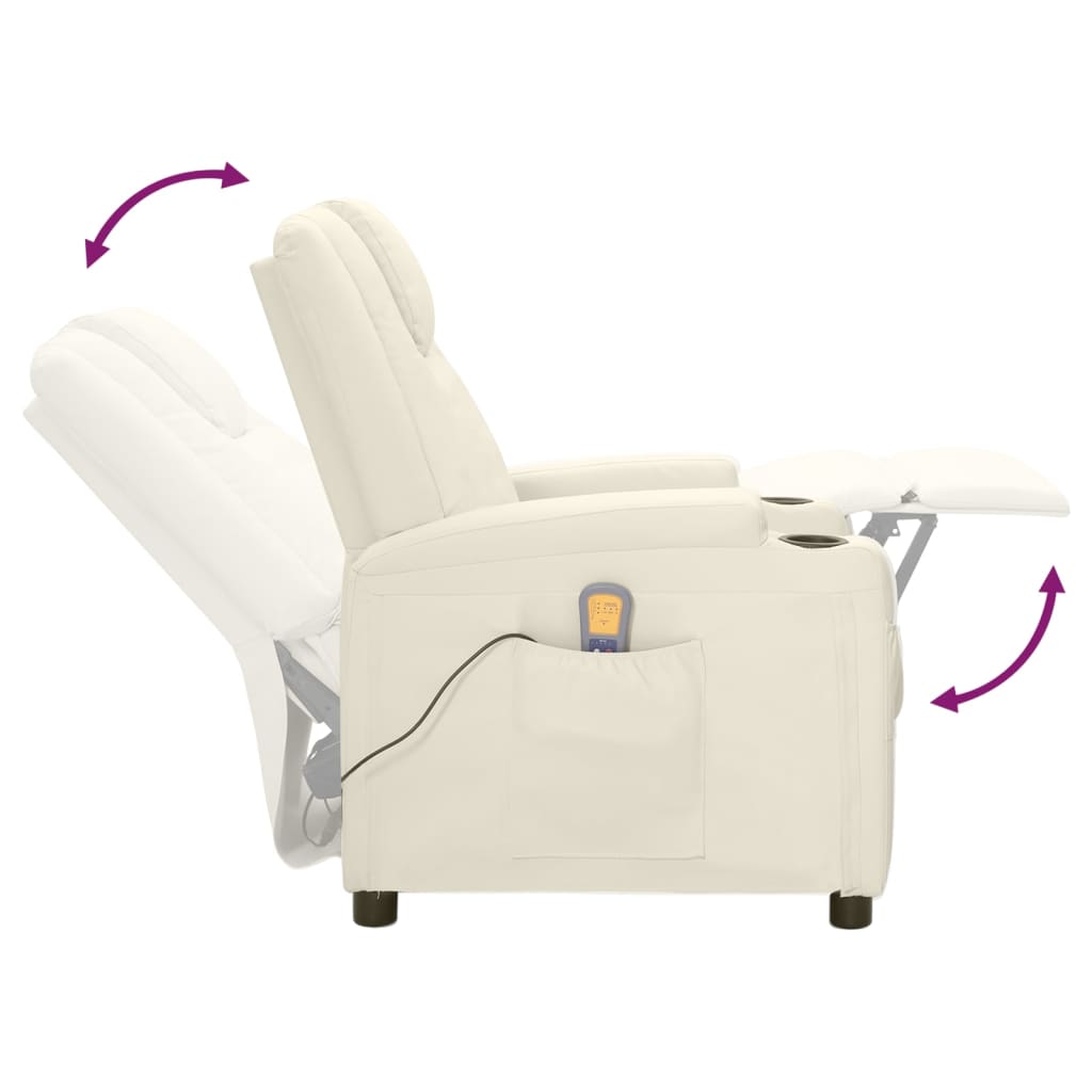 Massagesessel Cremeweiß Kunstleder