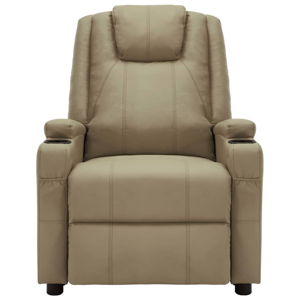 Massagesessel Cappuccino-Braun Kunstleder