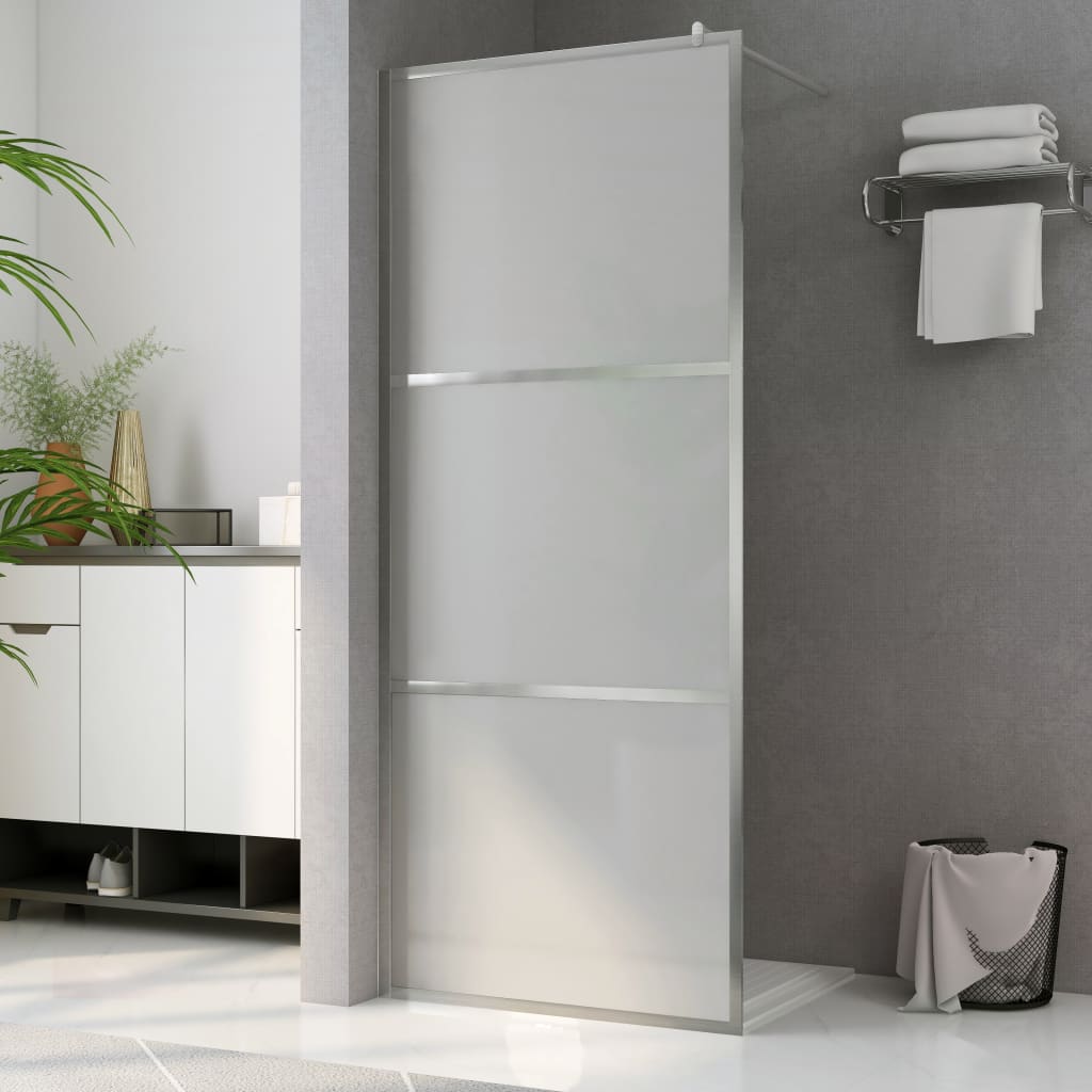 Begehbare Duschwand mit voll mattiertem ESG-Glas 140x195 cm