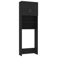 Thumbnail for Waschmaschinenschrank-Set Schwarz Holzwerkstoff
