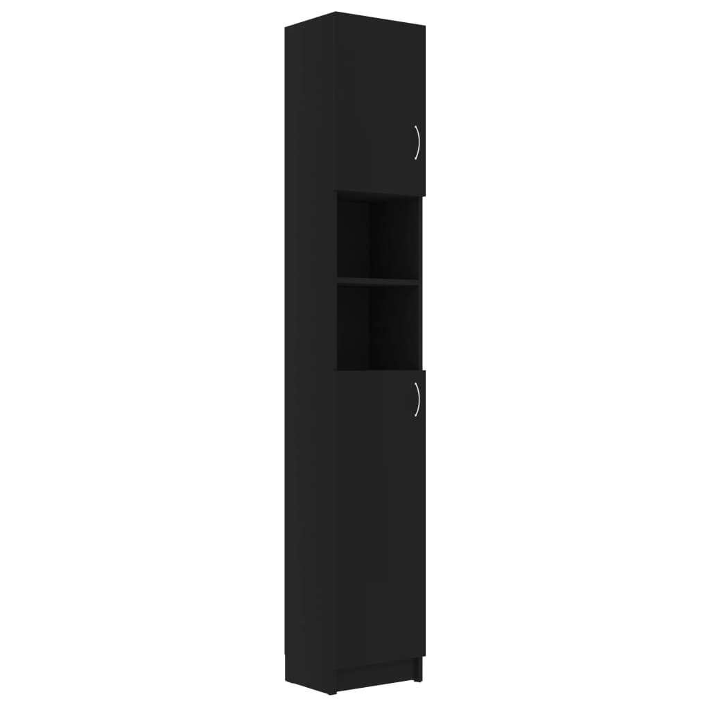 Waschmaschinenschrank-Set Schwarz Holzwerkstoff