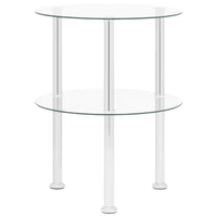 Thumbnail for Beistelltisch mit 2 Ablagen Transparent 38 cm Hartglas