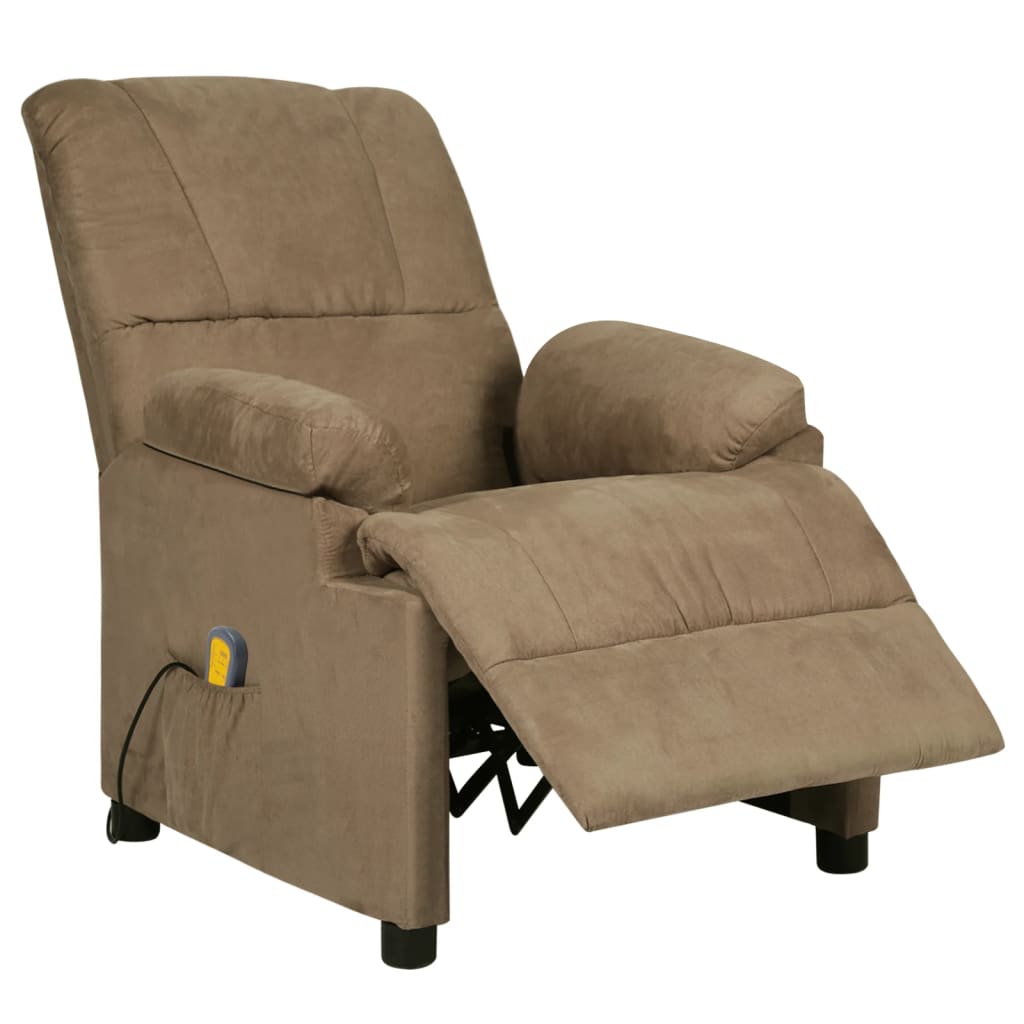 Massagesessel Taupe Wildleder-Optik