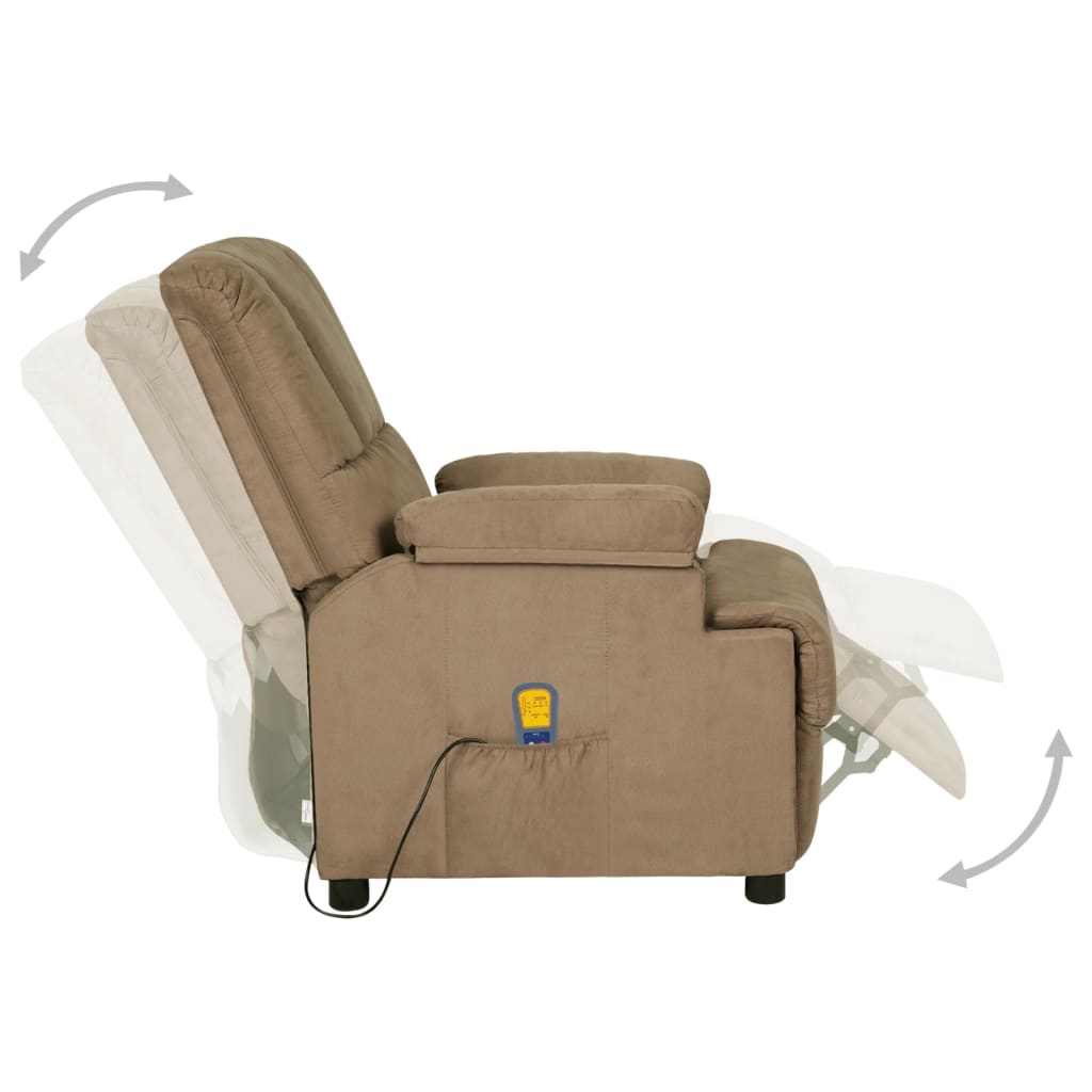 Massagesessel Taupe Wildleder-Optik