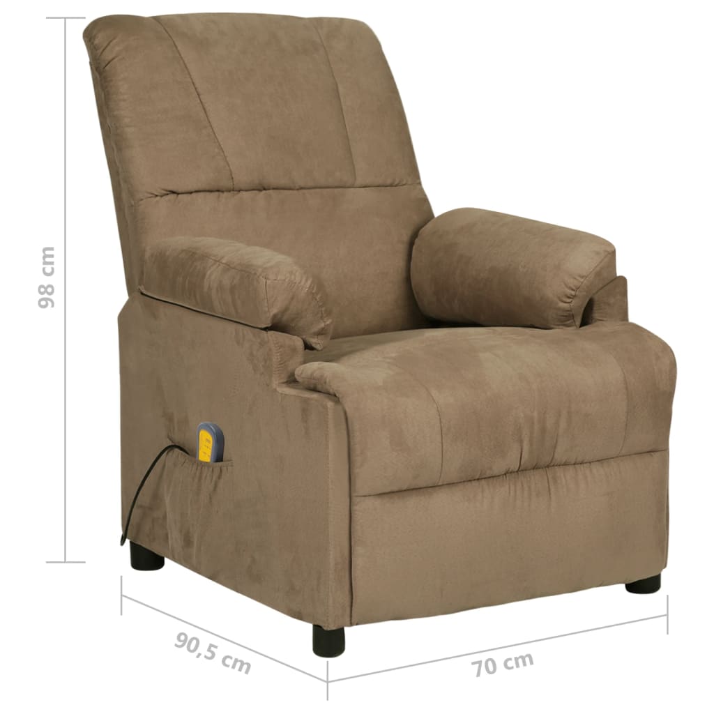 Massagesessel Taupe Wildleder-Optik