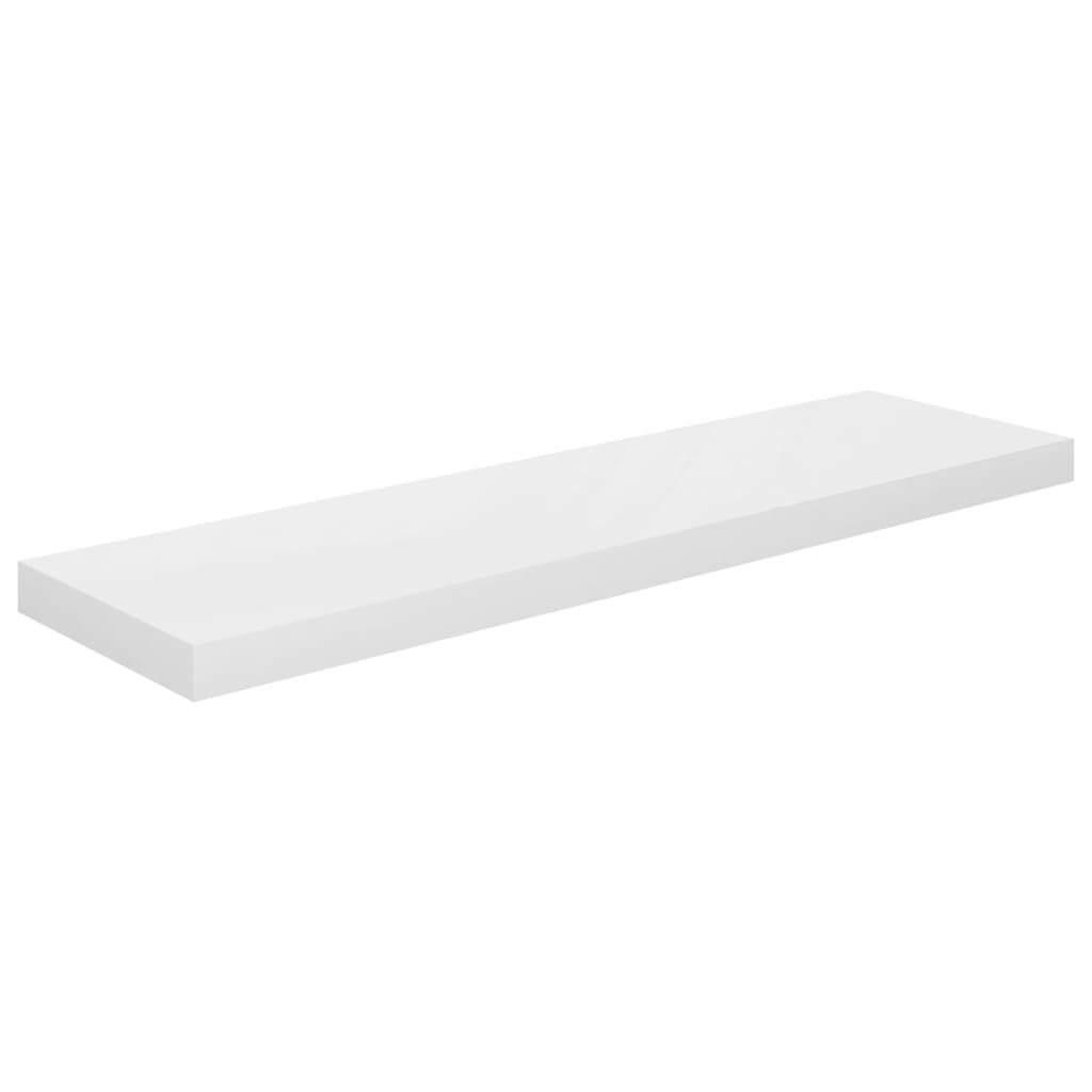 Schwebende Wandregale 4 Stk. Hochglanz-Weiß 90x23,5x3,8cm MDF