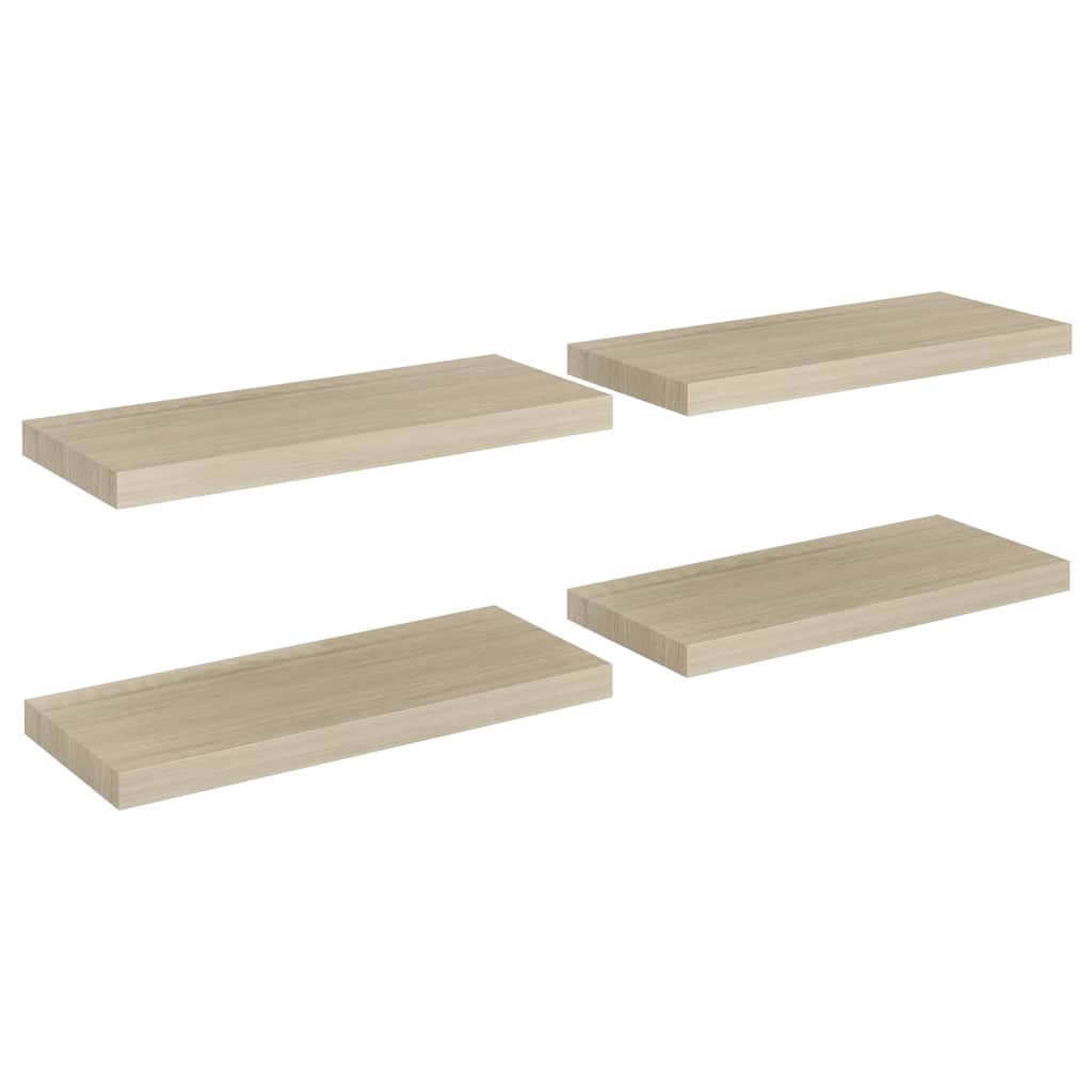 Schwebende Wandregale 4 Stk. Eichefarben 60x23,5x3,8cm MDF