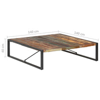 Thumbnail for Couchtisch 140x140x40 cm Recyceltes Massivholz