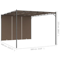 Thumbnail for Gartenpavillon mit Seitenvorhang 4x3x2,25 m Taupe