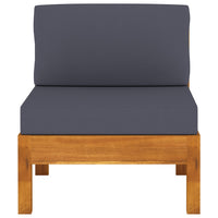 Thumbnail for Mittelsofas 2 Stk. mit Dunkelgrauen Kissen Massivholz Akazie