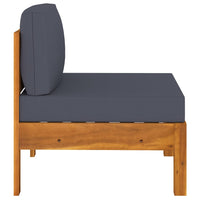 Thumbnail for Mittelsofas 2 Stk. mit Dunkelgrauen Kissen Massivholz Akazie