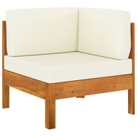 Thumbnail for Ecksofa mit Cremeweißen Kissen Massivholz Akazie