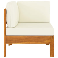 Thumbnail for Ecksofa mit Cremeweißen Kissen Massivholz Akazie