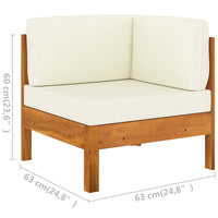Thumbnail for Ecksofa mit Cremeweißen Kissen Massivholz Akazie