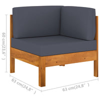 Thumbnail for Ecksofa mit Dunkelgrauen Kissen Massivholz Akazie