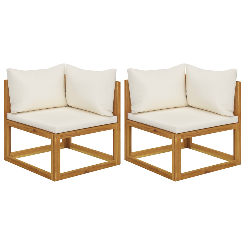 Modulare Ecksofas 2 Stk. mit Auflagen Cremeweiß