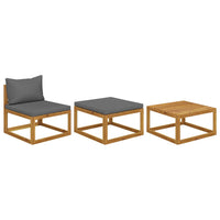Thumbnail for 3-tlg. Garten-Lounge-Set mit Kissen Massivholz Akazie