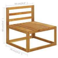 Thumbnail for Modular-Mittelsofa mit Cremeweißen Kissen Akazie Massivholz