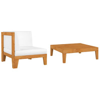 Thumbnail for 2-tlg. Garten-Lounge-Set mit Auflagen Massivholz Akazie