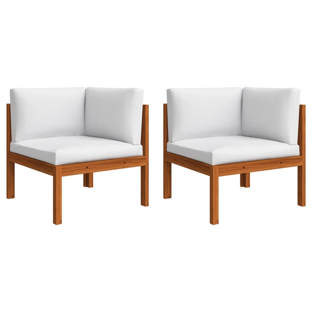 Garten-Ecksofas 2 Stk. mit Auflagen Akazie Massivholz