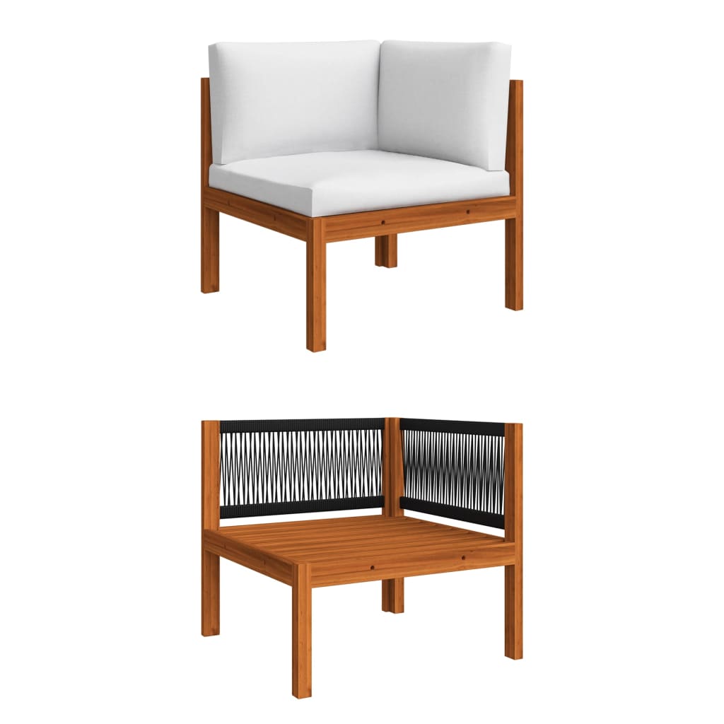 Garten-Ecksofas 2 Stk. mit Auflagen Akazie Massivholz