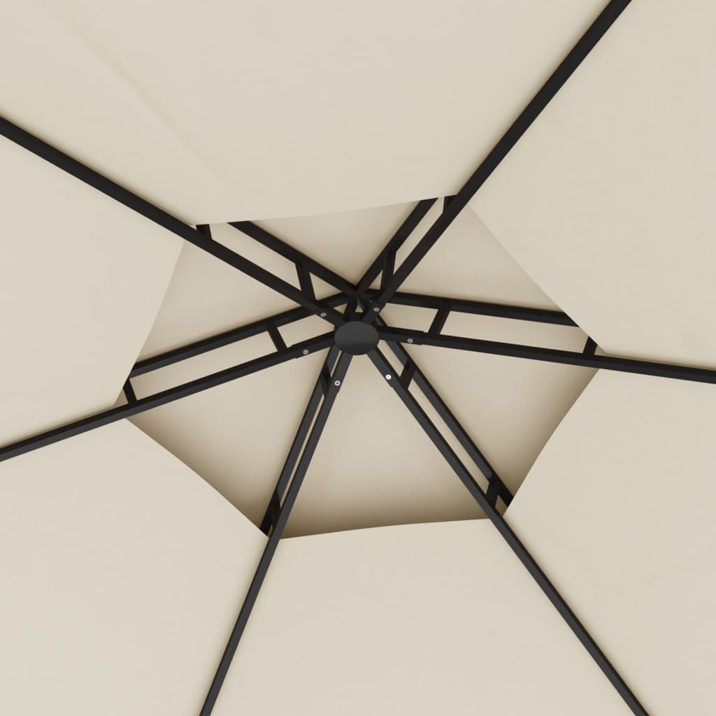 Pavillon mit Seitenwänden 3,1x2,7 m Creme